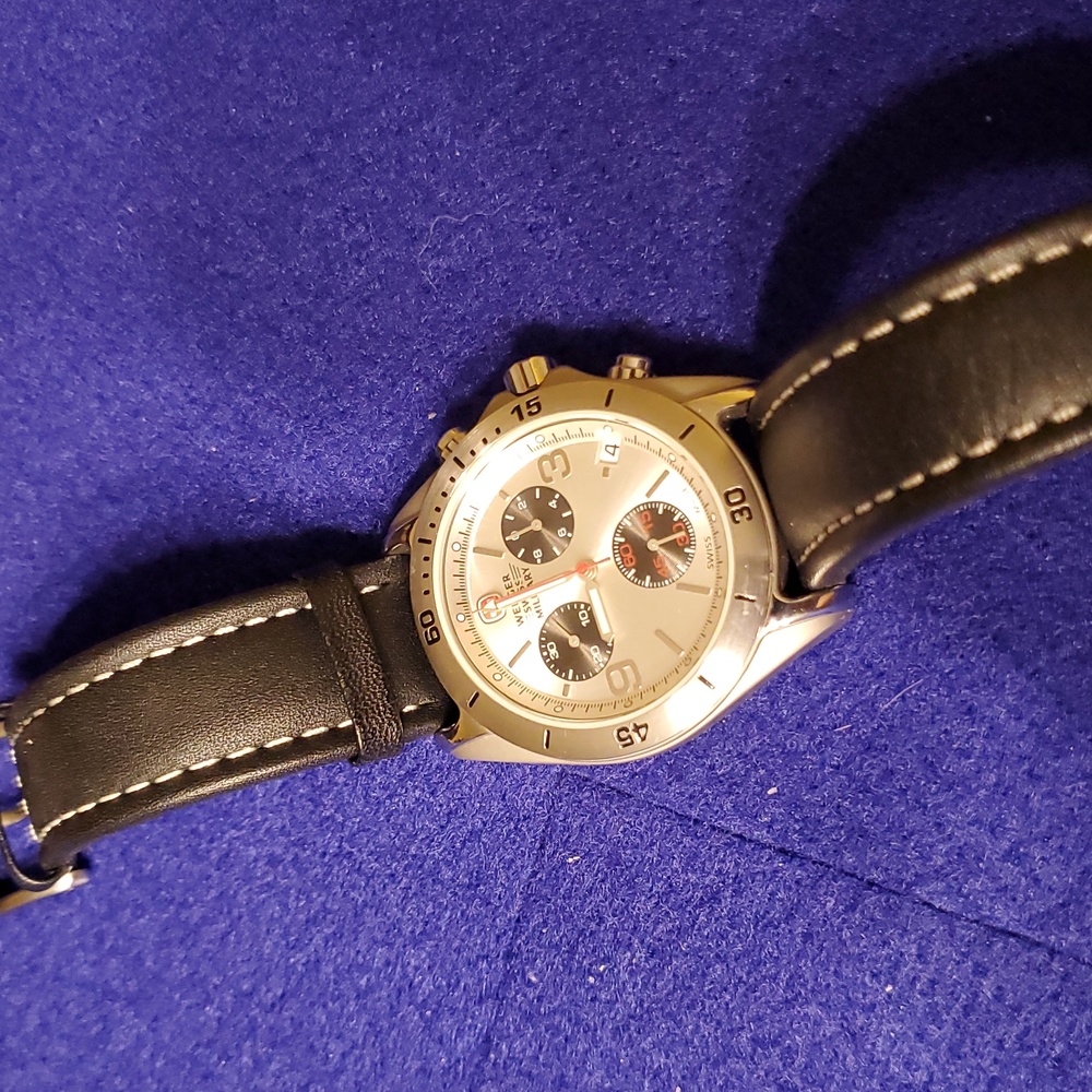 Wenger Silver Dial Chronograph Watch with Black Subdials - Picture 2 of 4